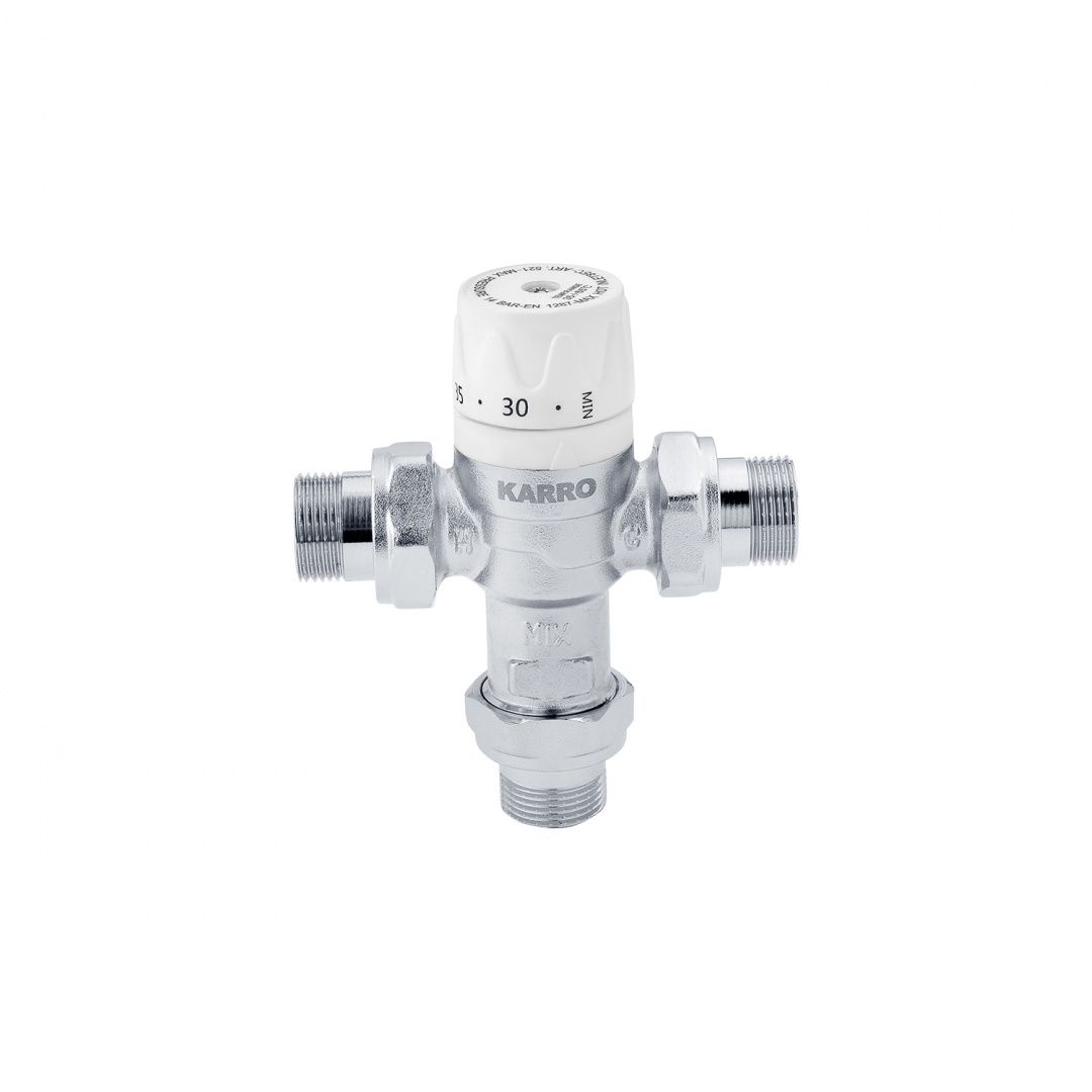 Змішувальний термостатичний кран Karro 1/2" ЗЗЗ нікельований KR-1081