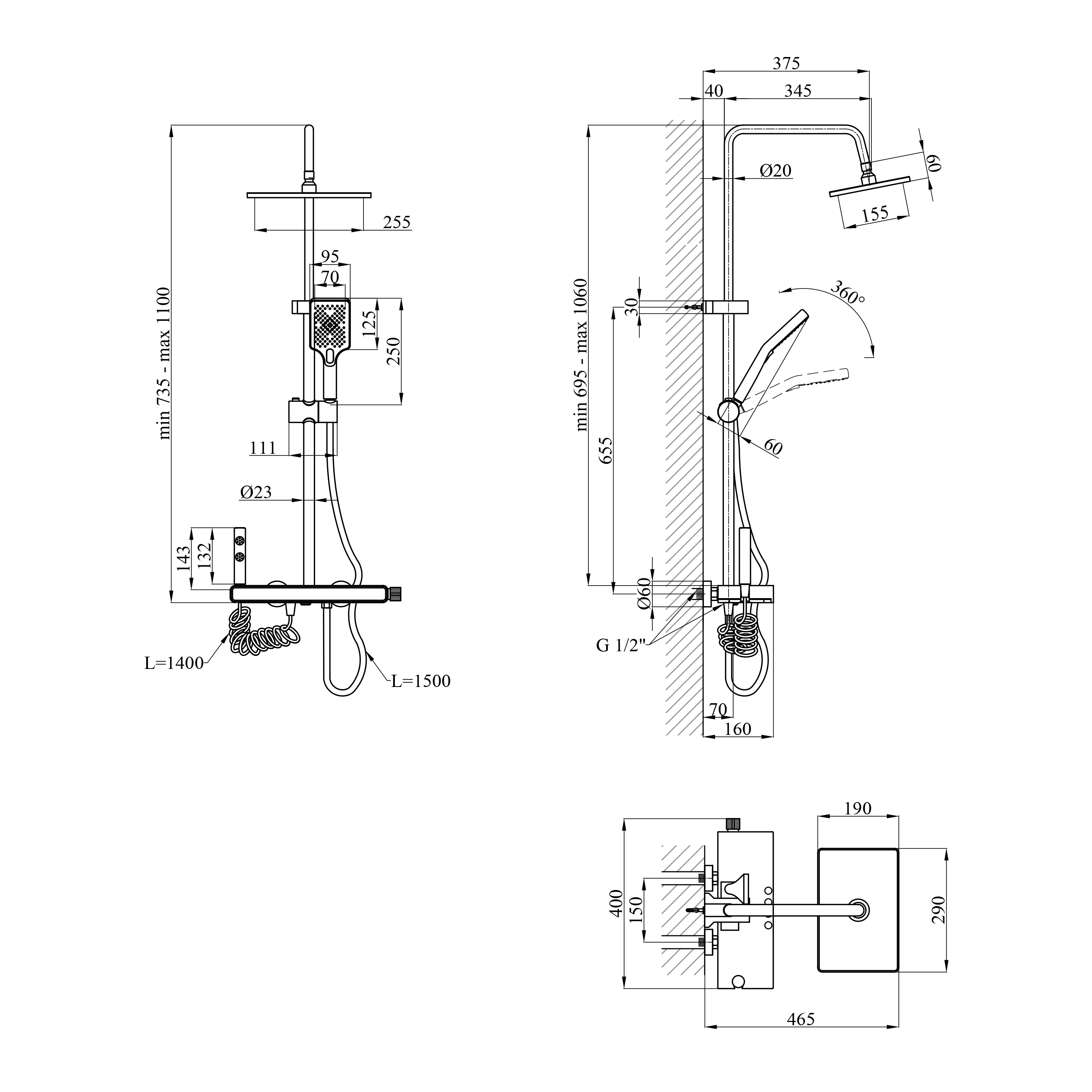 Душова система Agua Acero - AVION 5013AM