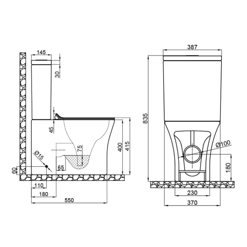 Бачок для унітазу Qtap Virgo (сумісний з Scorpio, Tern, Robin, Virgo) нижній підвід QT18222169ARW1