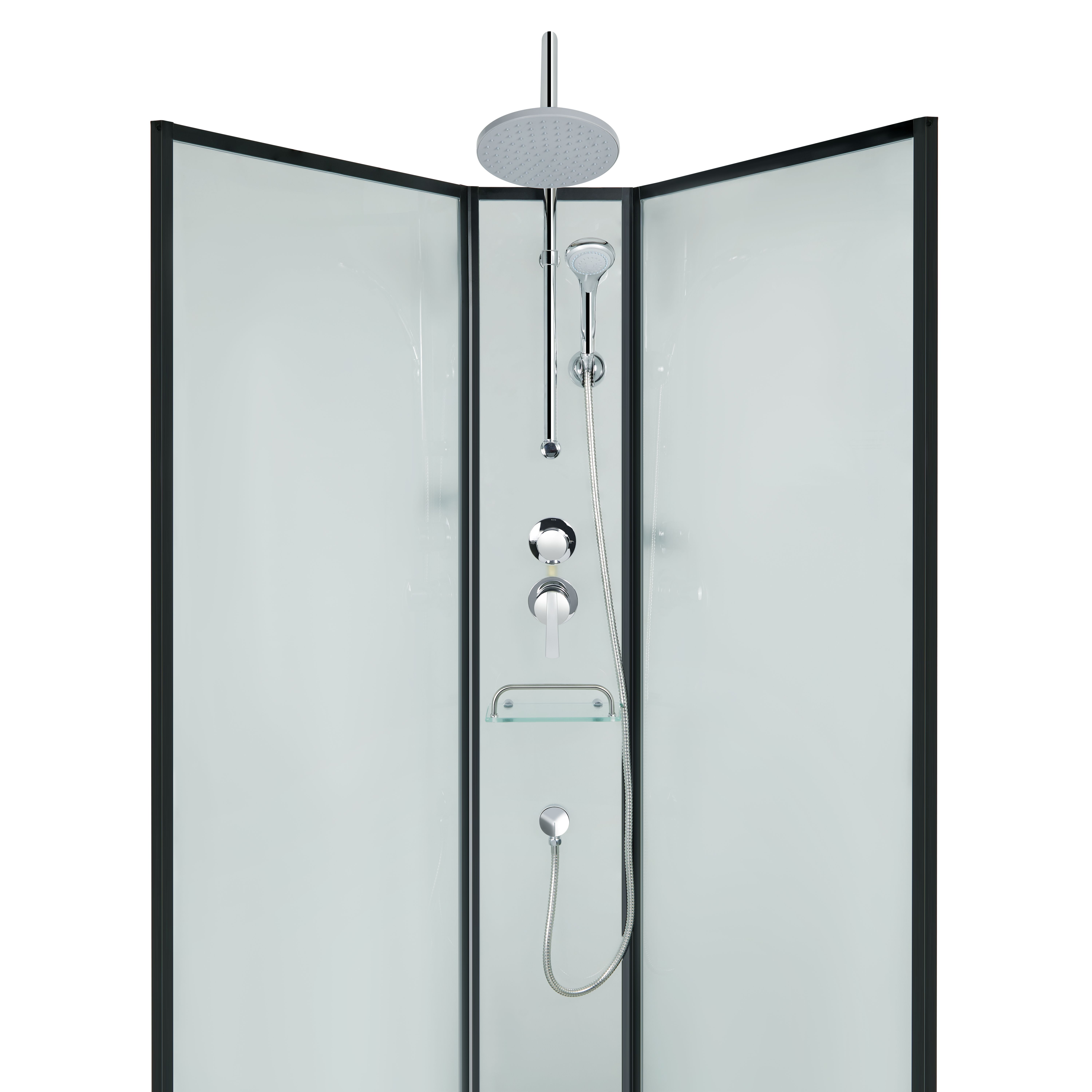 Набор Lidz душевой бокс Majatek SB90x90.BLA.LOW.TR, стекло прозрачное 5 мм + поддон Kupala