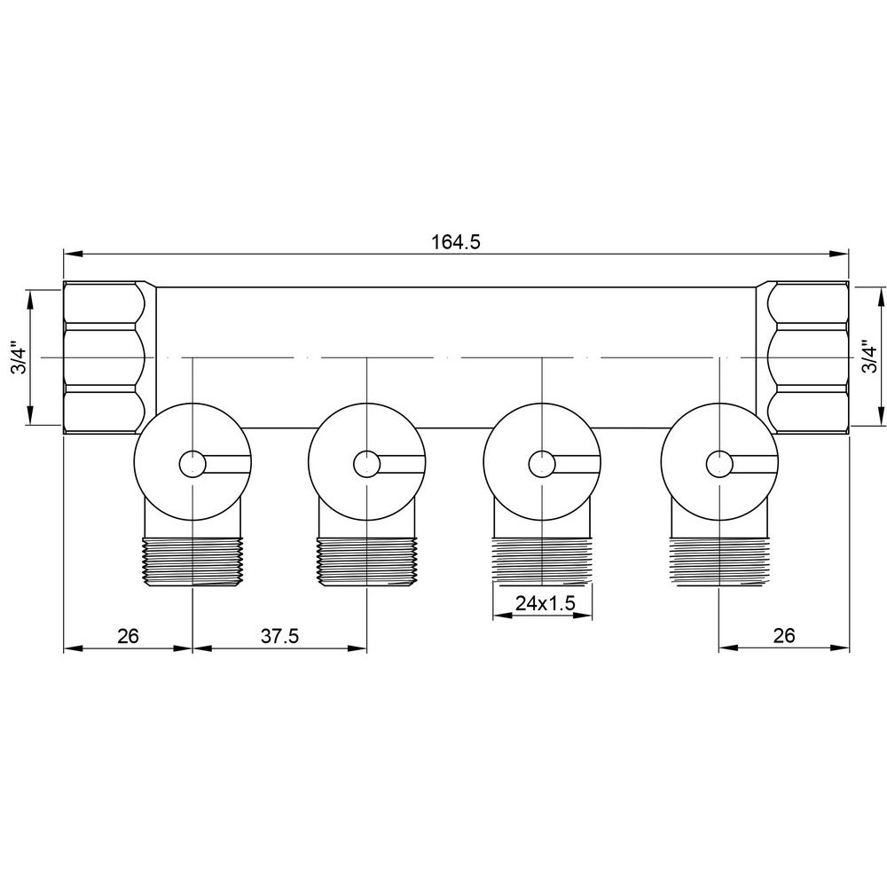 Коллектор Icma 3/4" 4 выхода №228