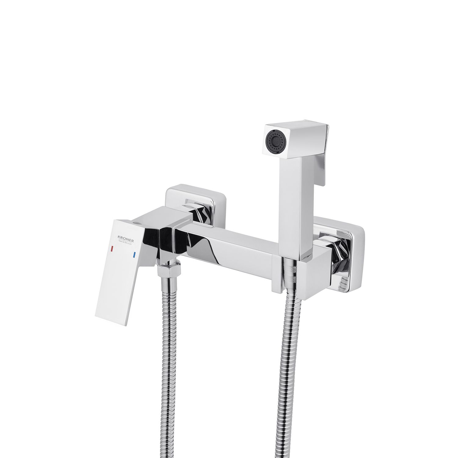 Набір для гігієнічного душу зі змішувачем Kroner KRP Edelstahl Kubus - CHR052