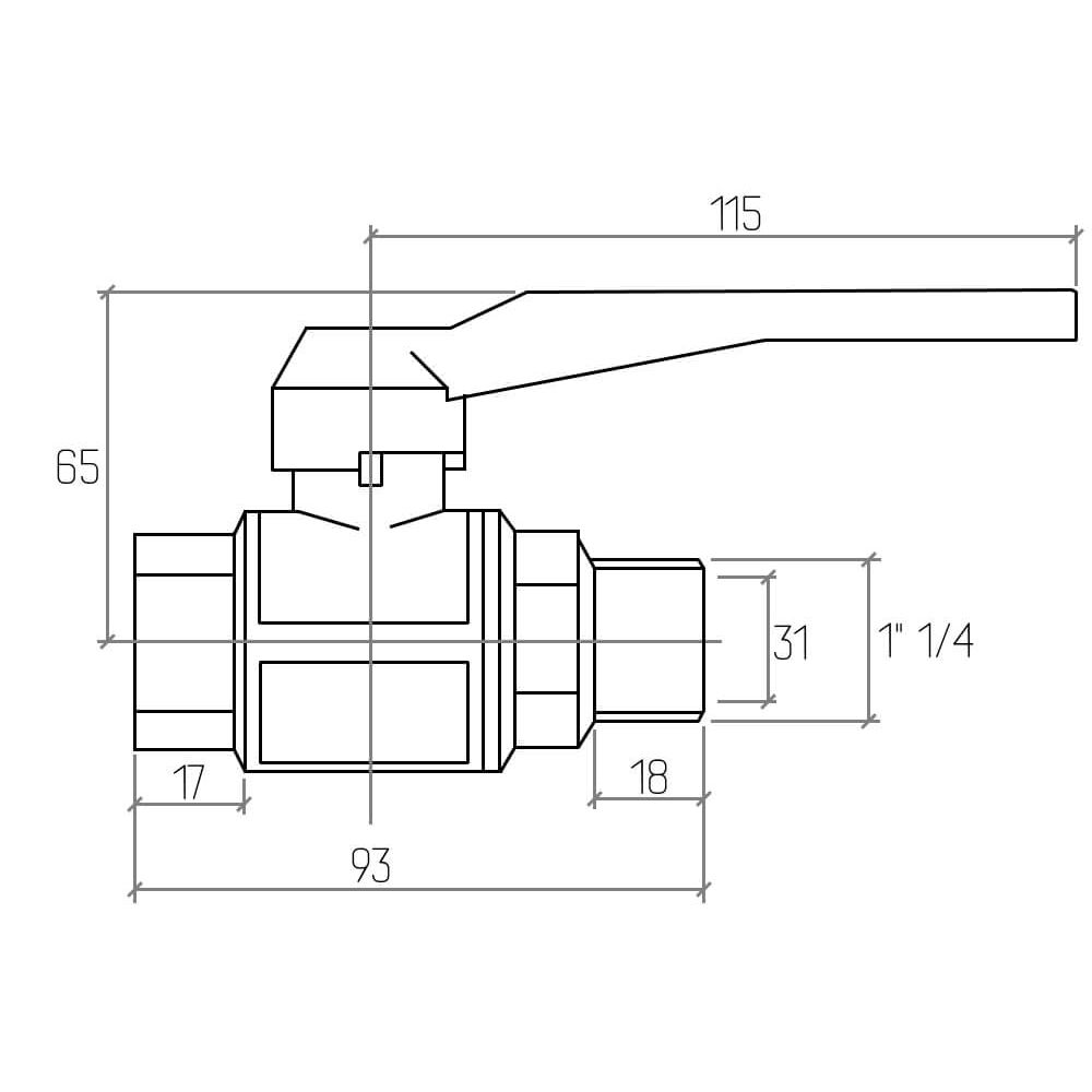 Кран шаровой Rastelli Goal 1" 1/4 ВН (ручка) Арт. 61