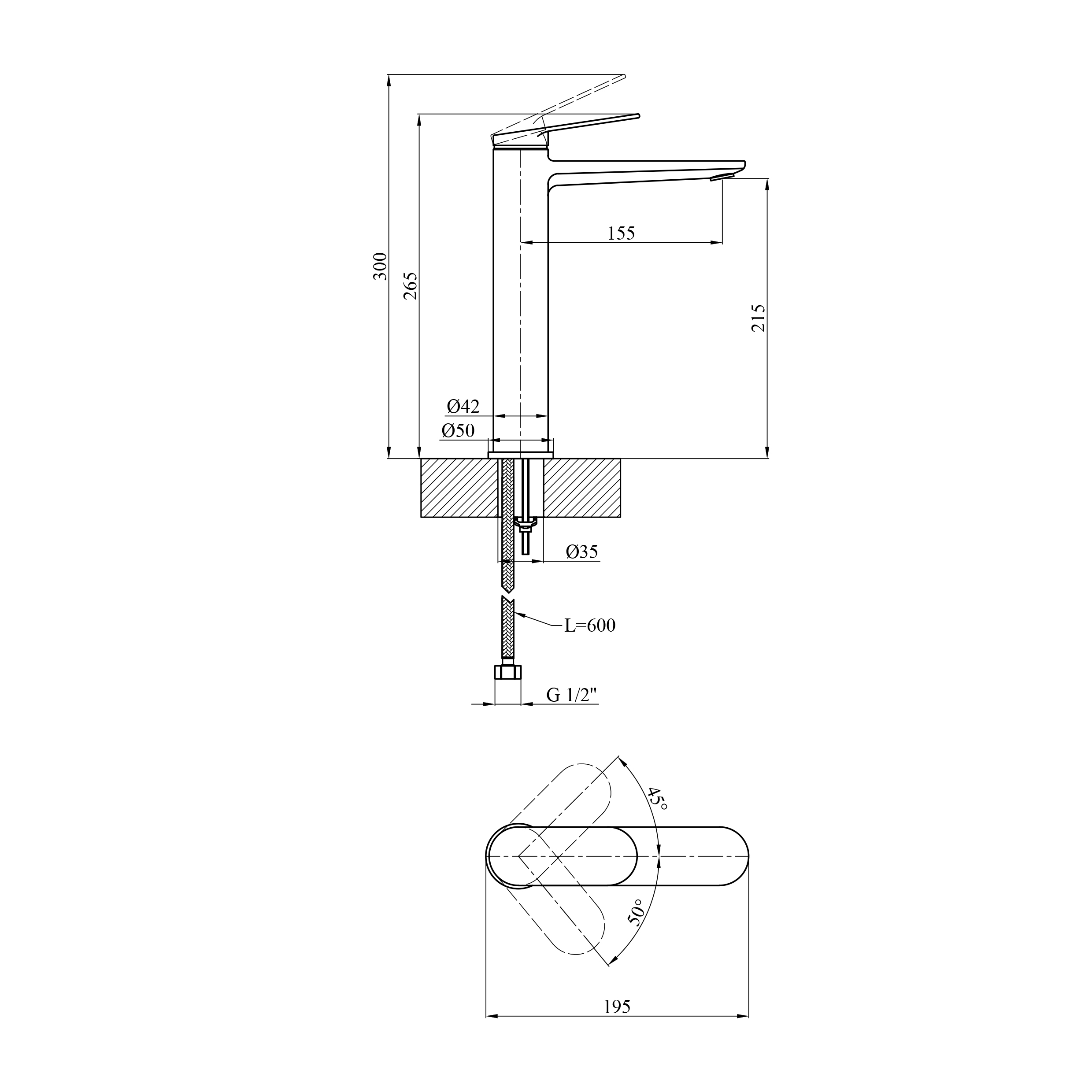 Змішувач для раковини Kroner Element 211111-0101