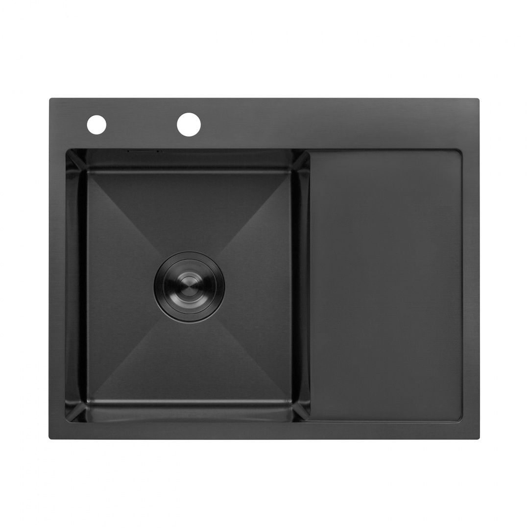 Кухонна мийка Kroner KRP Schwarze - 6350LHM PVD (3.0/1.0 мм)