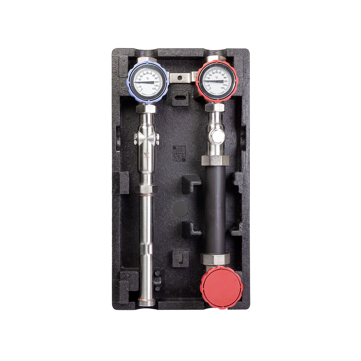 Насосна група з термостатом Karro 1" KR-15174 нержавіюча сталь