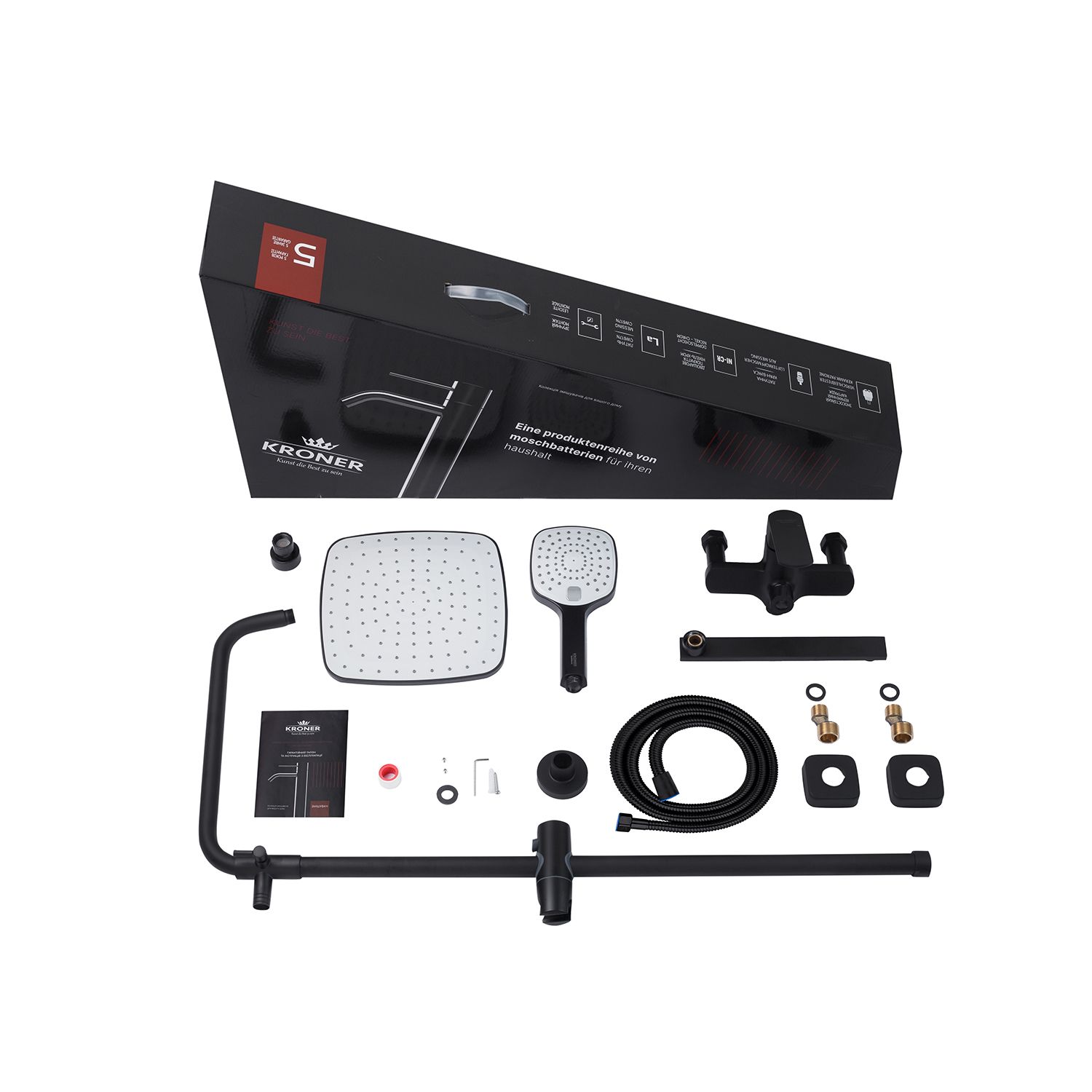 Набор 2 в 1 душова система Kroner Armada-SCH067 + змішувач Kubus-SCH010