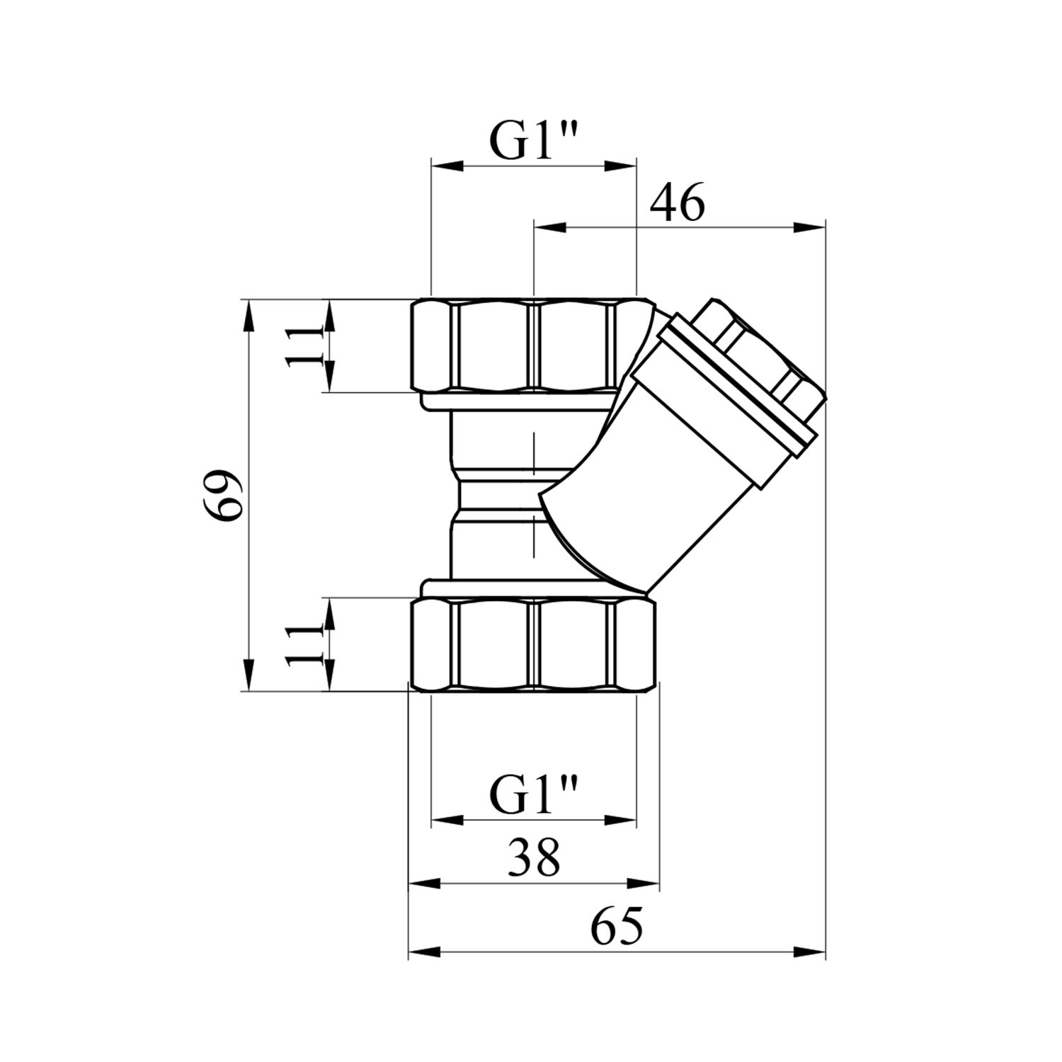 Фільтр грубої очистки LexLine 1" латунний УК3303