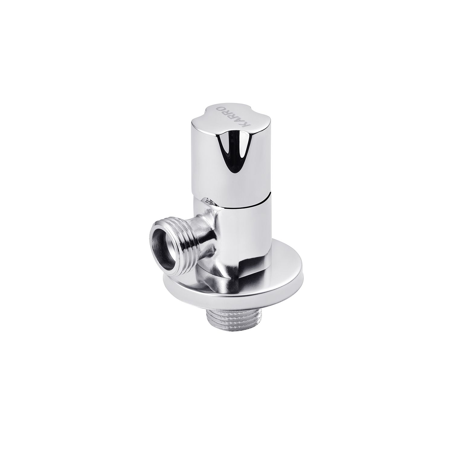 Кран приладовий для підключення Karro 1/2"х1/2" ЗЗ хромований KR-03112А