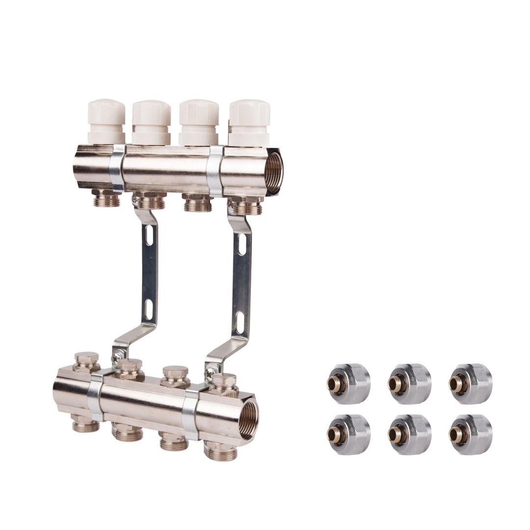 Комплект: SD Колектор терморегулювальний 1"х3   SD236W3 + SD Євроконус 3/4'' 16 х 2мм   SD346