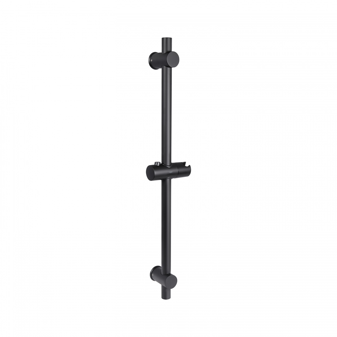 Душова стійка з тримачем універсальна Qtap Lepit 665 мм округла QTLEP82103OB Black Matt