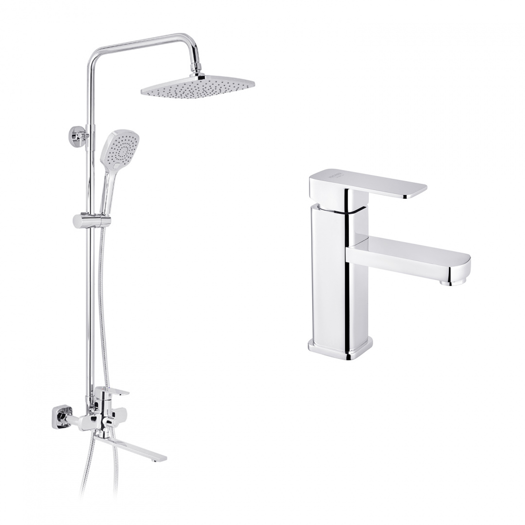 Набор 2 в 1 душова система Kroner Armada-C067 + змішувач Ems-C010