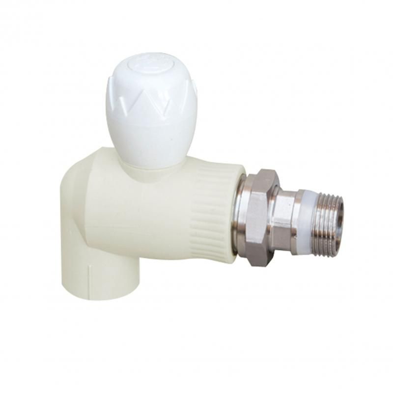 Кран з поліпроп. кутовий кульовий  25х3/4"з д/радіаторів  Blue Ocean "Білий"