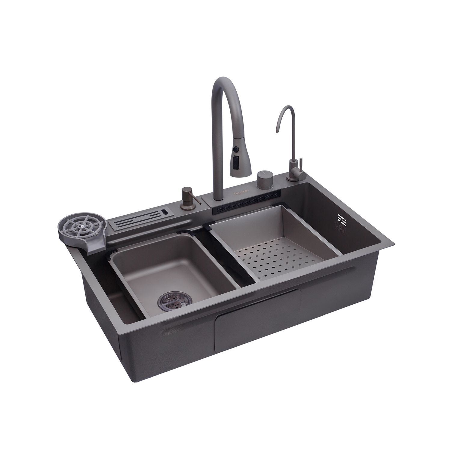 Кухонна мийка Kroner KRP Schwarze - SET7545NG PVD (3.0/0.8 мм)