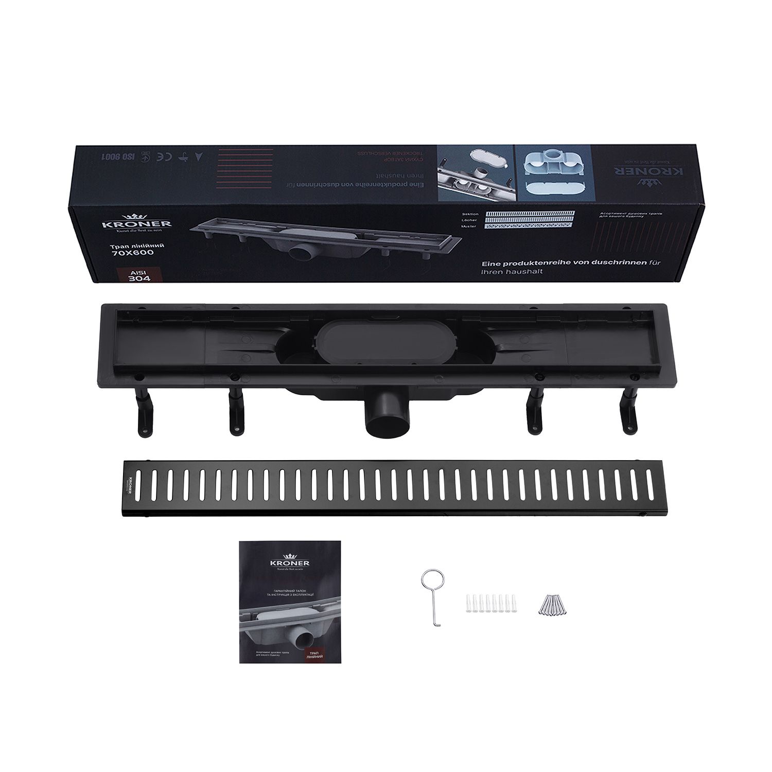 Трап лінійний Kroner KRP Harz SCH60 Sektion Schwarz