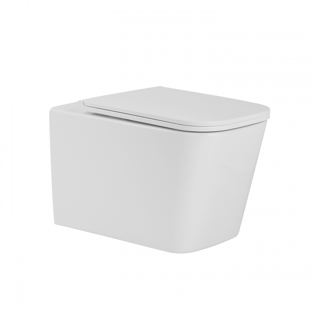 Унітаз підвісний Qtap Tern Ultra Quiet безобідковий з сидінням Soft-close WHITE QT17332303AW