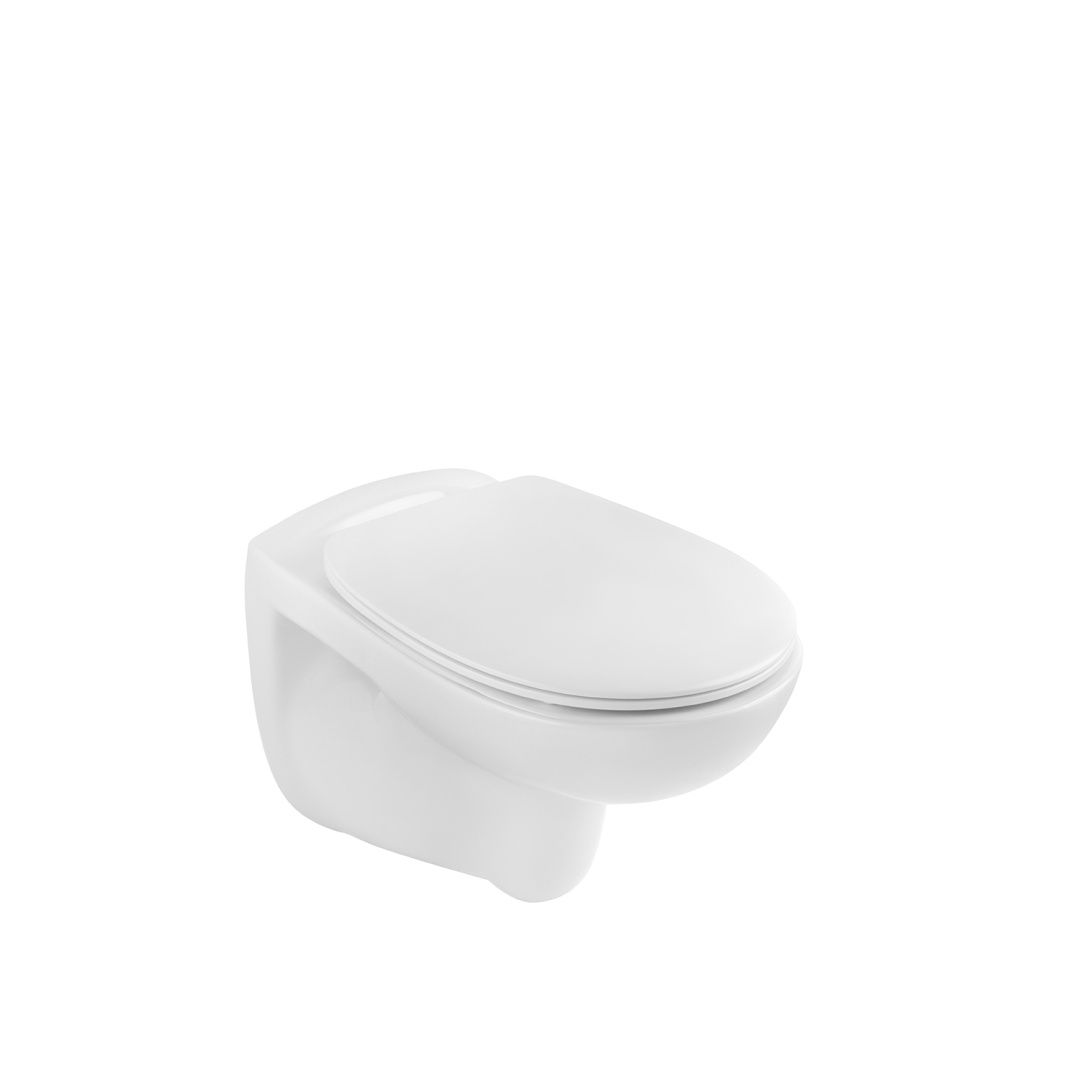 Унітаз підвісний Kroner Oker WHI533536 RIMLESS безобідковий з сидінням (KO533536WHIR)