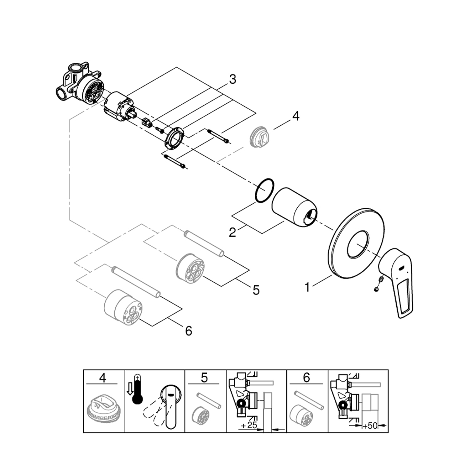 Змішувач прихованого монтажу для душу Grohe BauLoop New 29042001