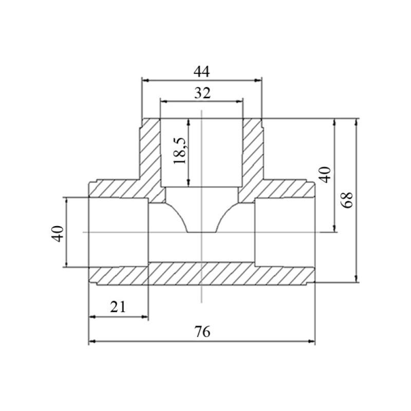 Трійник з поліпроп. 40х32х40 д/труб з поліпроп.  Blue Ocean "Білий"
