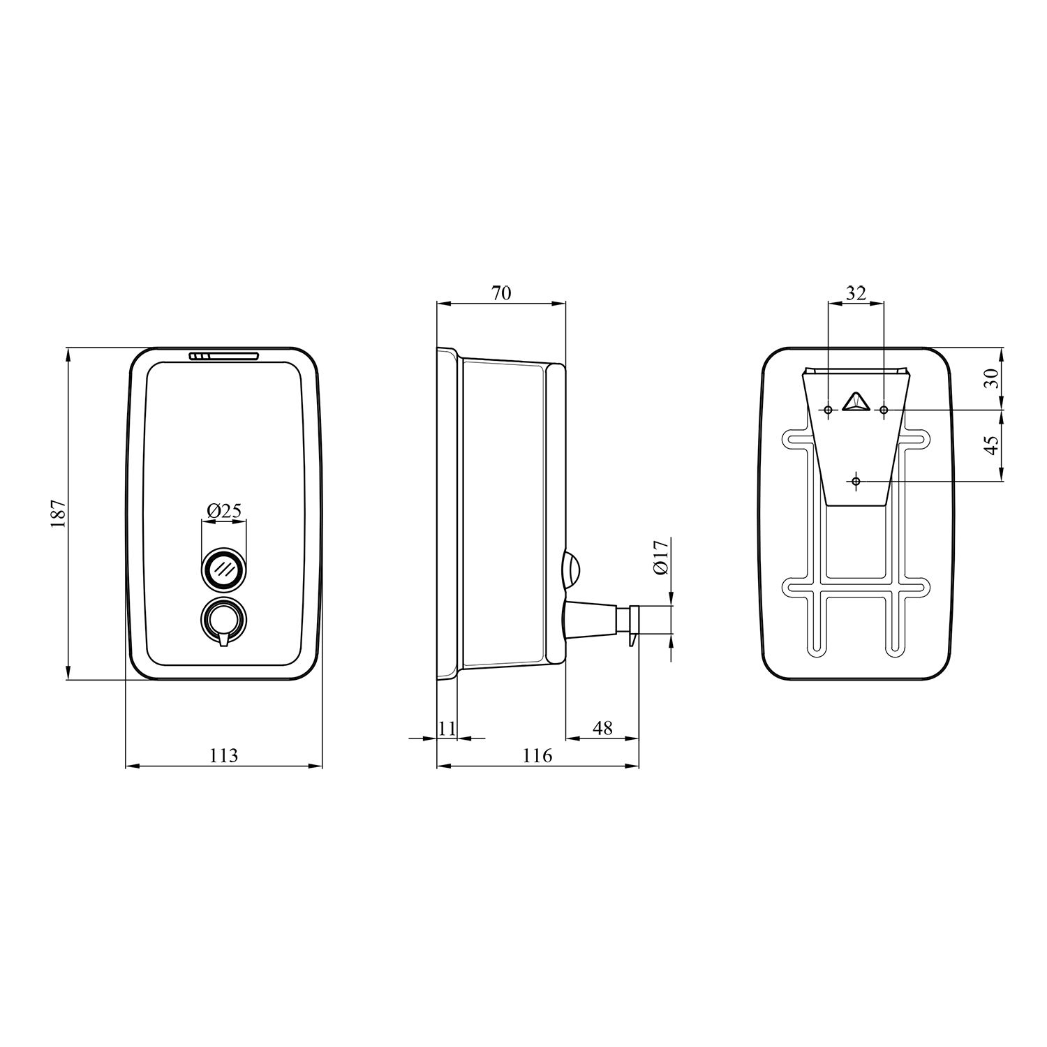 Диспенсер для рідкого мила Kroner KRM Rizze - ACC405-8