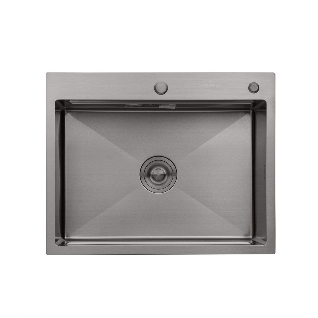 Кухонна мийка Kroner KRP Schwarze - 6350HM PVD (3.0/1.0 мм)