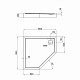 Душовий піддон Qtap Diamond 301112 100x100x12 см + сифон