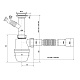 Сифон для раковини KronoPlast 1 1/2''х40 мм з литим випуском і відведенням для пральної машини SY13000043 (У1550)