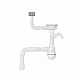 Сифон для кухонної мийки Kroner KRP KS02-1WHI 3 1/2"х40/50 мм з відводом для пральної машини, з квадратним переливом