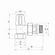 Кран радіаторний Icma 1/2" з антипротіканням кутовий без ручки №805+940